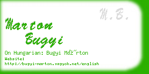 marton bugyi business card